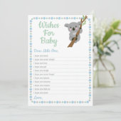 Koala Beer wil Baby shower game Blue Boy Kaart (Staand voorkant)