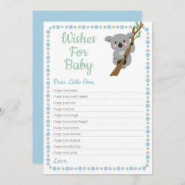 Koala Beer wil Baby shower game Blue Boy Kaart