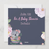 Koala Beren Baby shower Uitnodiging (Achterkant)