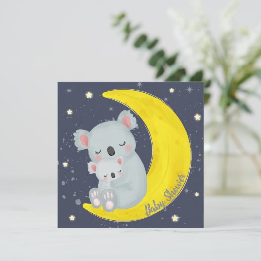 Koala Beren Baby shower Uitnodiging (Staand voorkant)
