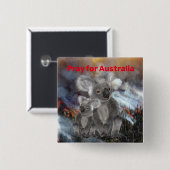 Koala Beren bidden voor Australië Vierkante Button 5,1 Cm (Voorkant /achterkant)