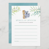 Koala Beren Eucalyptus laat Baby shower advies ach (Voorkant / Achterkant)