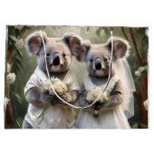 Koala Beren houden van witte bruiloften, Groot Cadeauzakje (Achterkant)
