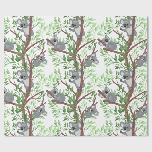 Koala-Beren in een boom Cadeaupapier (Vlak)