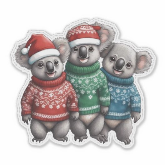 Koala Beren in truien Sticker (Voorkant)
