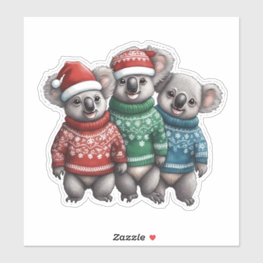 Koala Beren in truien Sticker (Vel)