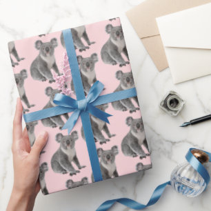 Koala-Beren op Blush Pink Cadeaupapier