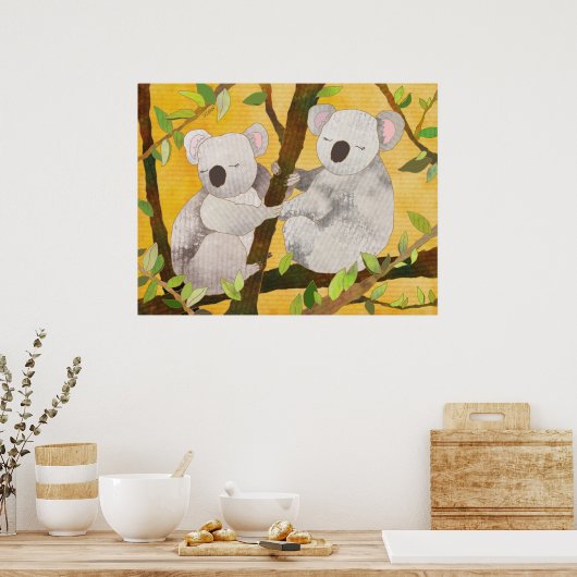 Koala-Beren op boomafdelingen Poster (Keuken)