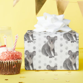 Koala Beren op Polka Dots Cadeaupapier