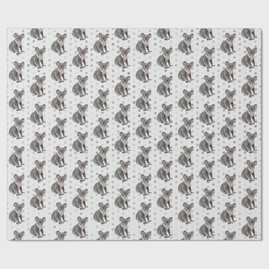 Koala Beren op Polka Dots Cadeaupapier (Vlak)