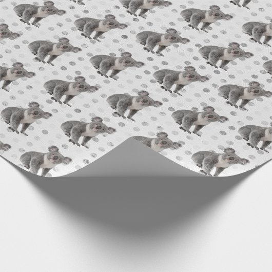 Koala Beren op Polka Dots Cadeaupapier (Hoek)
