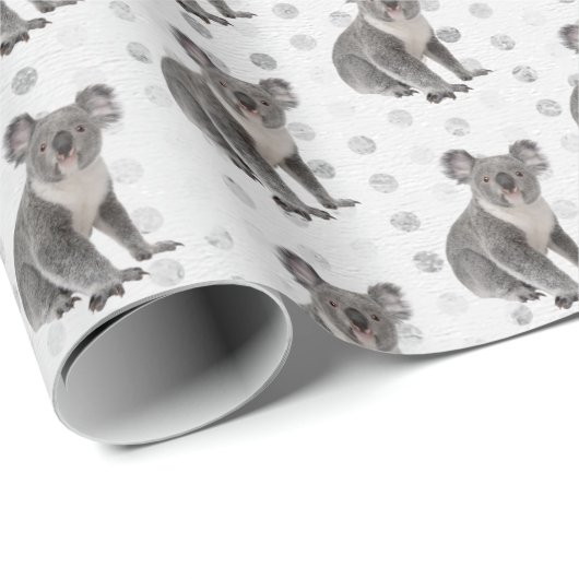 Koala Beren op Polka Dots Cadeaupapier (Rol Hoek)
