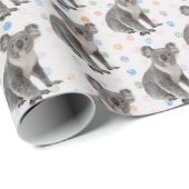 Koala Beren op Polka Dots Cadeaupapier (Rol Hoek)