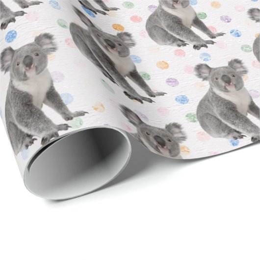 Koala Beren op Polka Dots Cadeaupapier (Rol Hoek)