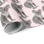 Koala-Beren op Roze Blush Cadeaupapier (Rol Hoek)
