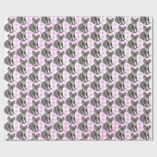 Koala-Beren op roze ginhgam Cadeaupapier (Vlak)