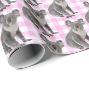 Koala-Beren op roze ginhgam Cadeaupapier