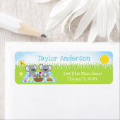 Koala Beren Picnic Boy Blue Gingham Etiket (Insitu)