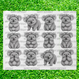 Koala Beren Verjaardag Cadeaupapier