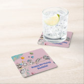 Koala Beren Verjaardagsfeestje Dier Meisjes Roze Kartonnen Onderzetters (Insitu)