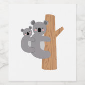 Koala Beren Wijn Etiket (Enkel label)