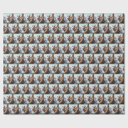 Koala bergbeklimmen cadeaupapier (Vlak)