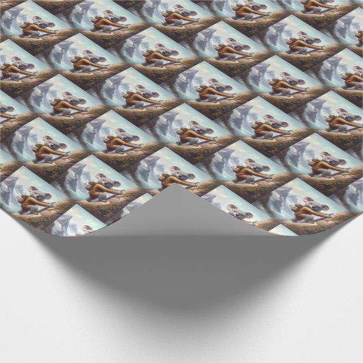Koala bergbeklimmen cadeaupapier (Hoek)