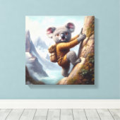 Koala Bergbeklimmen Canvas Afdruk (Insitu (Houten vloer))