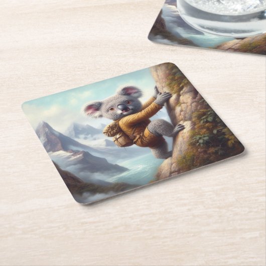 Koala bergbeklimmen kartonnen onderzetters (Schuin)