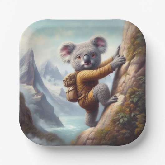 Koala Bergbeklimmen Papieren Bordje (Voorkant)