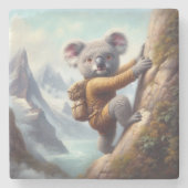 Koala bergbeklimmen stenen onderzetter (Voorkant)