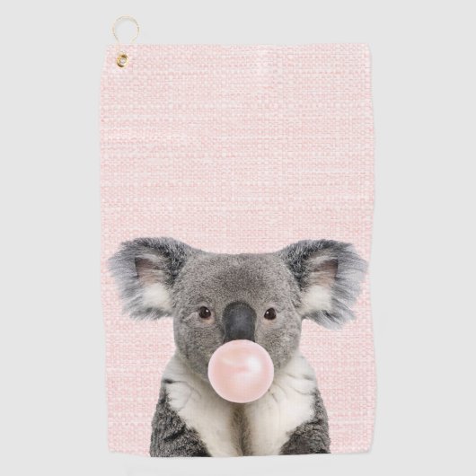 Koala Bgloeiroze Bubble gom Golfhanddoek (Voorkant)