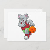 Koala bij Basketbalsport Briefkaart (Voorkant / Achterkant)