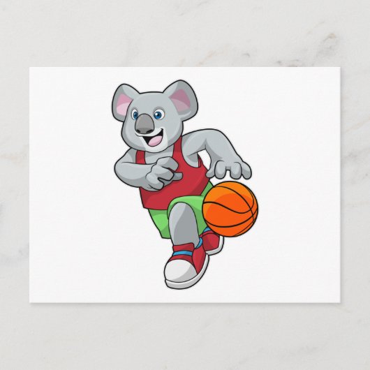 Koala bij Basketbalsporten Briefkaart (Voorkant)