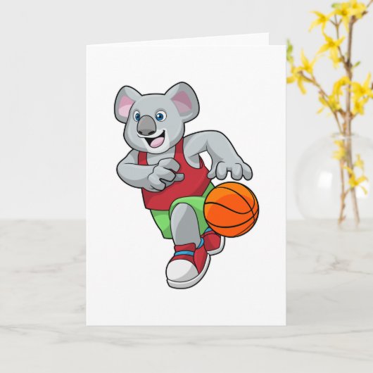Koala bij Basketbalsporten Kaart (Gele Bloem)