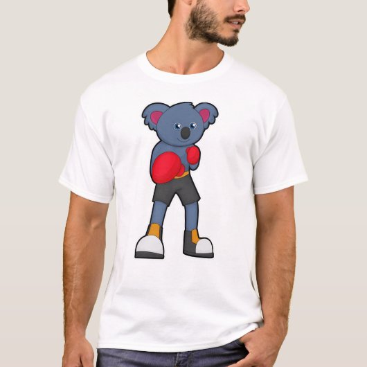 Koala bij Boxing met Boxing-handschoenen T-shirt (Voorkant)