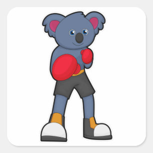 Koala bij Boxing met Boxing-handschoenen Vierkante Sticker
