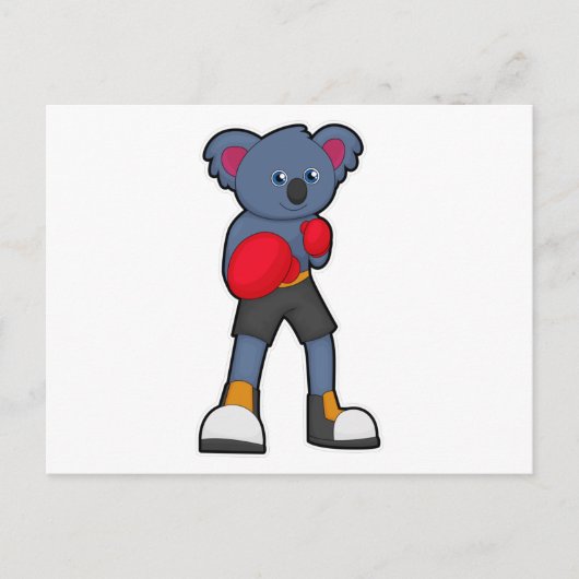 Koala bij het boksen met boks handschoenen briefkaart (Voorkant)