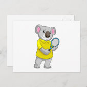 Koala bij tennis met tennisracket briefkaart (Voorkant / Achterkant)