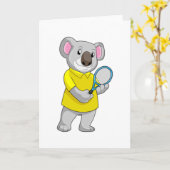 Koala bij tennis met tennisracket kaart (Gele Bloem)