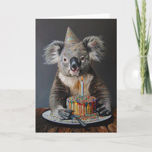 Koala Birthday Bash Wenskaart Bedankkaart (Voorkant)