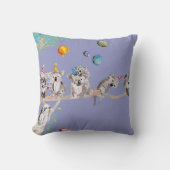 Koala Birthday Cute Koalas Childs Paarse Cushion Kussen (Voorkant)