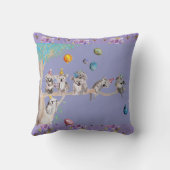 Koala Birthday Cute Koalas Childs Paarse Cushion Kussen (Achterkant)