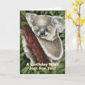 Koala Birthday Kaart (Gele Bloem)