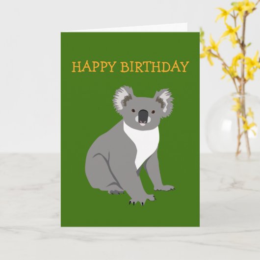 Koala Birthday Kaart (Gele Bloem)