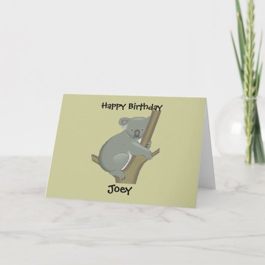 Koala Birthday Kaart van gepersonaliseerde kindere (Voorkant)