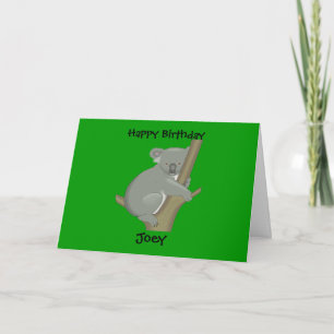 Koala Birthday Kaart van gepersonaliseerde kindere