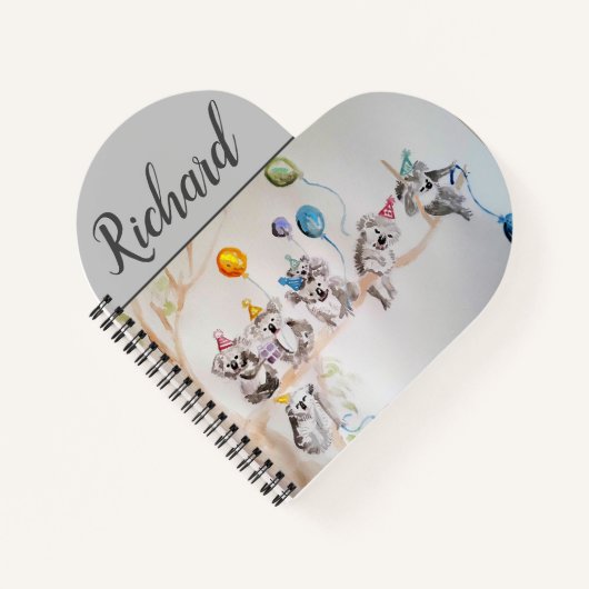 Koala Birthday Party ballonvaarders Kinder Notitieboek (Voorkant)