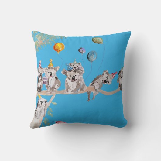 Koala Birthday Party Cute Koalas Childs Cushion Kussen (Achterkant)