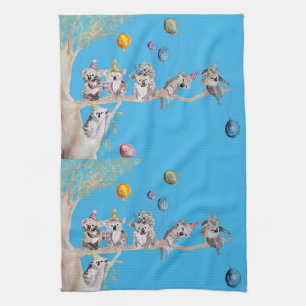 Koala Birthday Party Koalas Cute Blue Tea Towel Theedoek